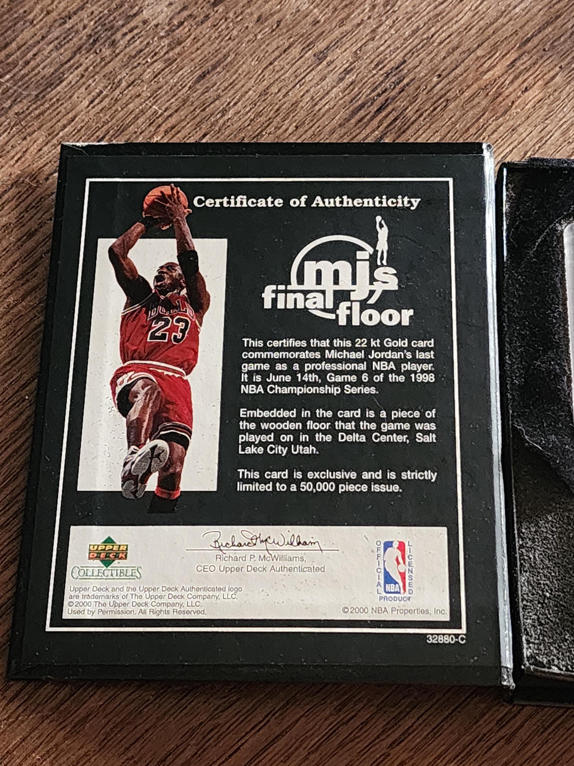 Michael Jordan Chicago Bulls Upper Deck 22K Final Floor Collectors 