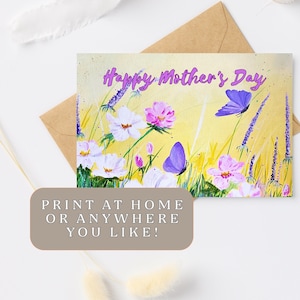 Carte de fête des mères, téléchargement immédiat, cadeau pour maman, cartes pliées, première fête des mères, cadeau de dernière minute, carte à imprimer à la maison, carte de voeux 5 x 7