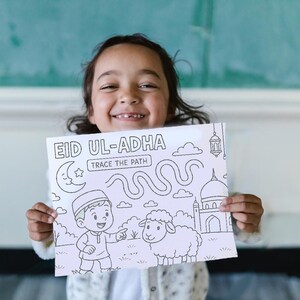 Eid ul-Adha Kinder Aktivitätsblatt | Islamische Ablaufverfolgungs- & Malseite | Muslimischen Feiertag für Kinder zum Ausdrucken