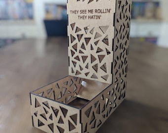 Dice Tower - Swiss-Cheesed - Laser Images
