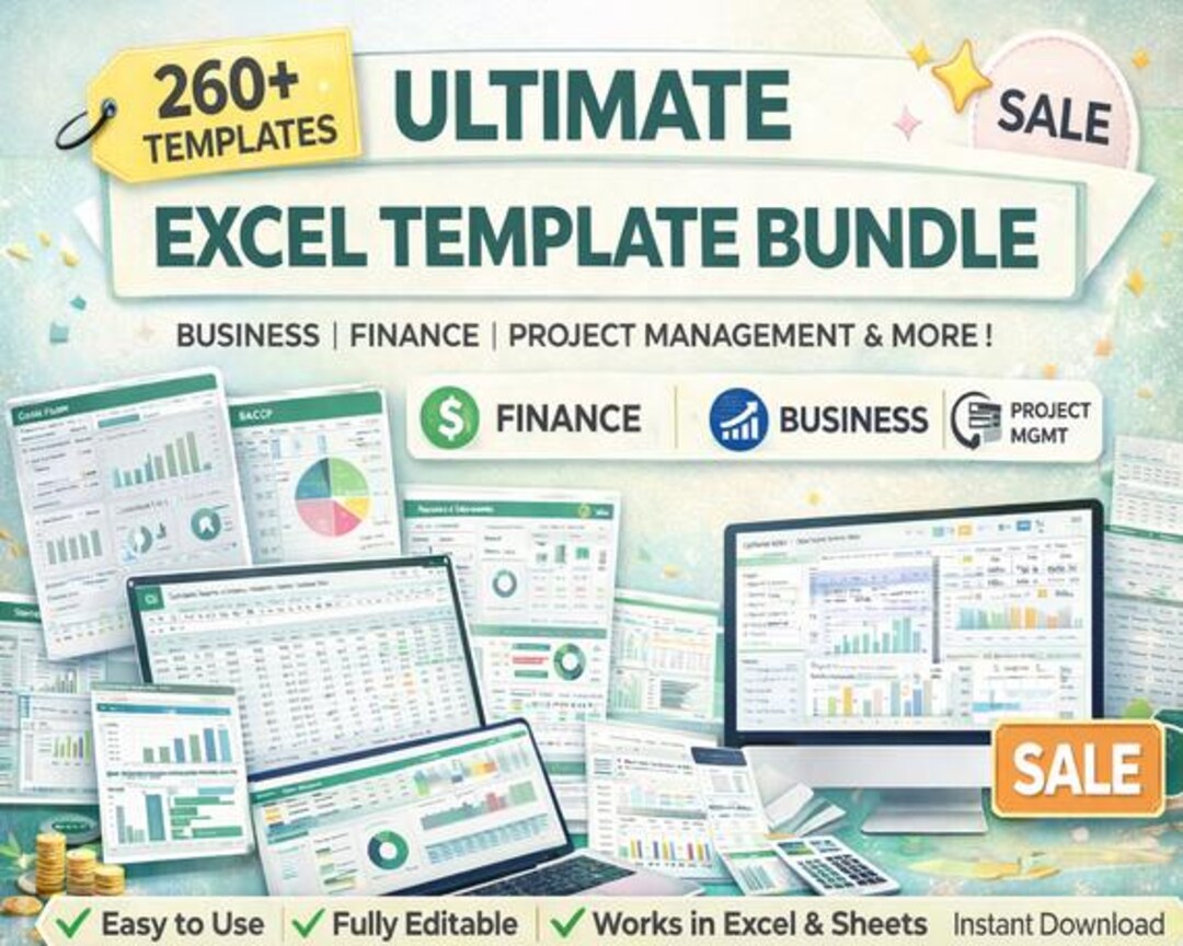 260+ XXL Excel Templates Bundle | Business, Finance, Project Management ...