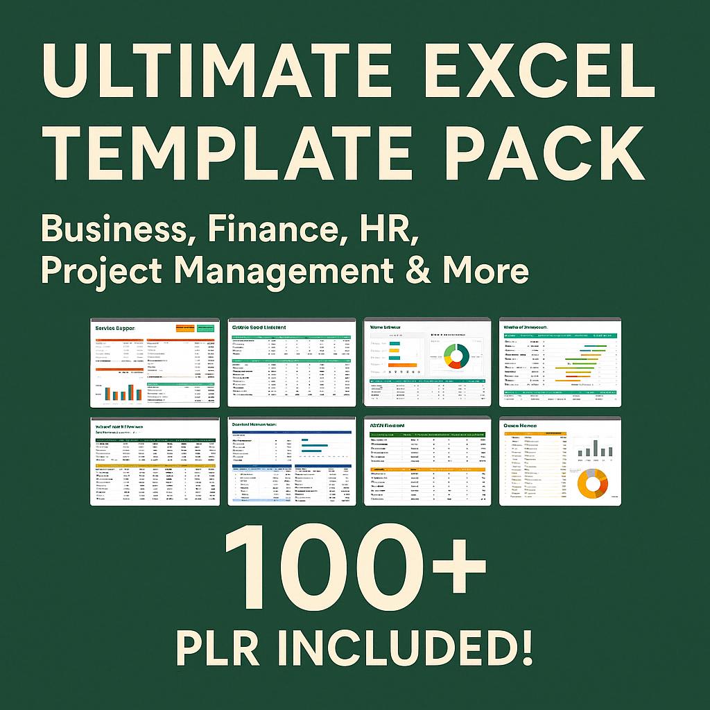 Ultimate Excel Template Pack | Business, Finance, HR, Project ...