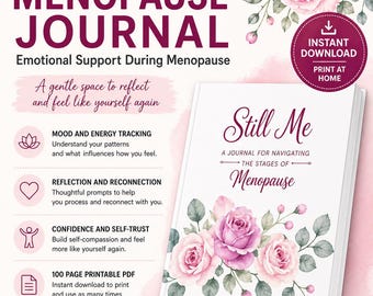 Menopause Journal for Women | Perimenopause Workbook and Mood Tracker | Emotional Support | Still Me Printable PDF