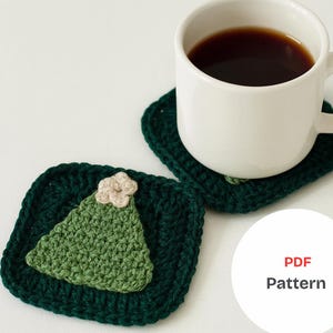 Posavasos de árbol de Navidad a crochet: Patrón para decorar el hogar: PDF fácil para principiantes, paso a paso