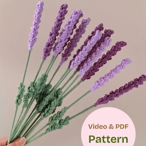 Crochet Lavender Bouquet Pattern Video Tutorial & PDF, Crochet Flower Bouquet Pattern Video , Crochet Flower Pattern, Crochet Wedding Flower