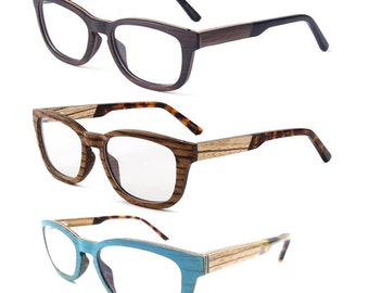 zebra Wood wooden Takemoto Handmade prescription progressive eyeglasses frames Glasses sunglasses reading glasses 1.75,2.0,2.25,2.75,1.5
