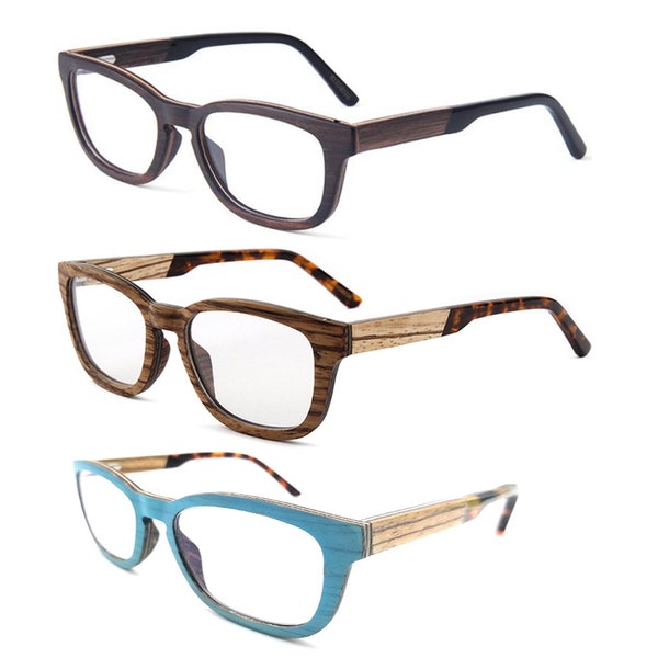 zebra Wood wooden Takemoto Handmade prescription progressive eyeglasses frames Glasses sunglasses reading glasses 1.75,2.0,2.25,2.75,1.5