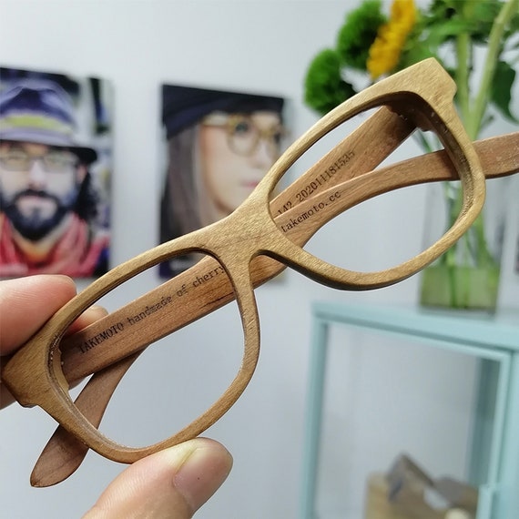 Reparación posible aceptable teléfono Monturas de gafas de madera de cerezo personalizadas Gafas de - Etsy España