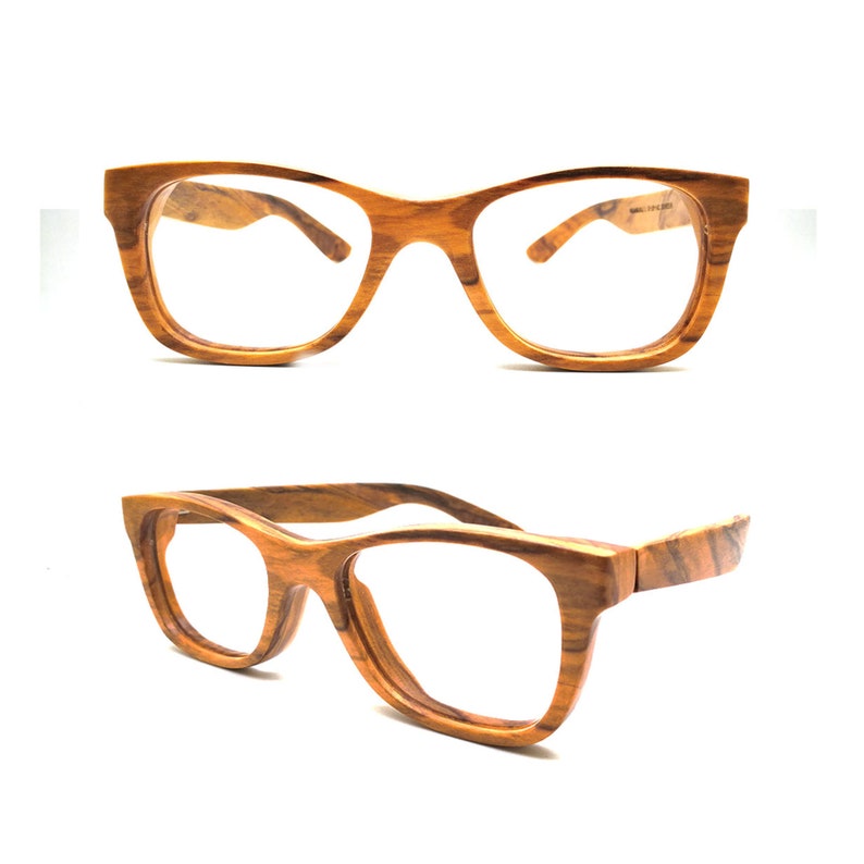 Walker2012 Olive Wood Takemoto Gafas hechas a mano Anteojos recetados personalizados Gafas de sol progresivas Obtenga un par de aretes gratis imagen 2