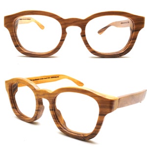 olive wood wooden prescription glasses frames eyewear COVER-M by TAKEMOTO sunglasses blue light blocking progressive image 2