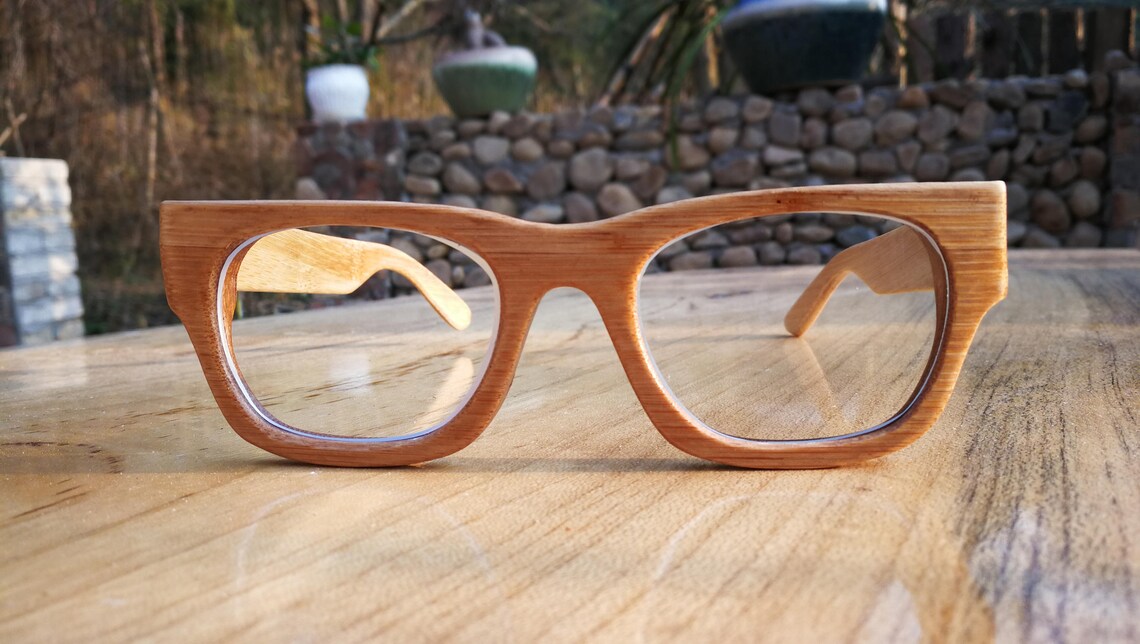 Bamboo Eyeglasses Prescription Glasses Sunglassestakemoto Etsy Hong Kong