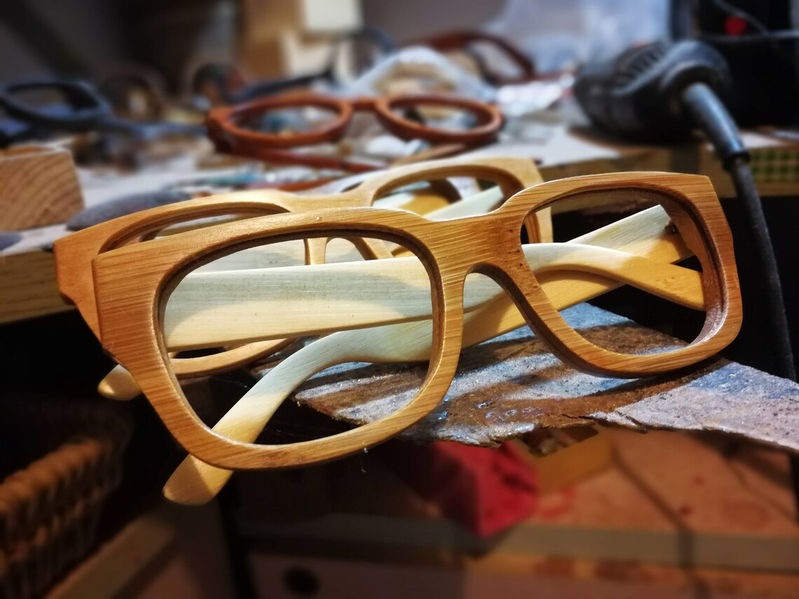 Bamboo Eyeglasses Prescription Glasses Sunglassestakemoto Etsy Hong Kong