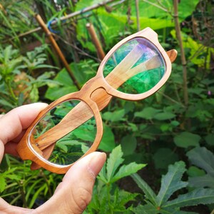 olive wood wooden prescription glasses frames eyewear COVER-M by TAKEMOTO sunglasses blue light blocking progressive image 1