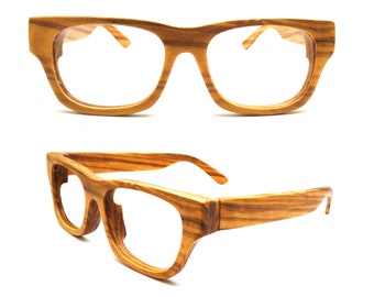 olive wood handmade eyeglasses custom prescription sunglasses vintage progressive glasses wooden KIND TAKEMOTO blue light blocking