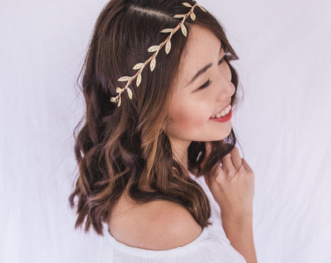 Gold Leaf Crown // Gold Leaf Flower Crown / Gold Leaf Headband Etsy
