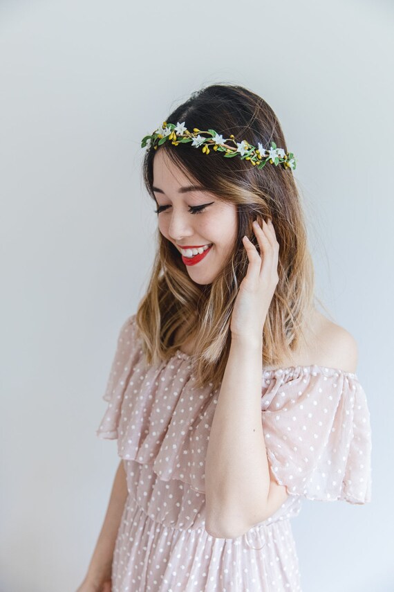 bohemian wedding flower crown