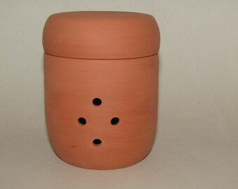 Garlic Keeper ;Terra Cotta garlic pot; food preparation; terra cotta garlic jar; potpourri container; Hand Made in the USA