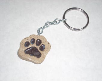 Dog Paw key chain, paw print; dog lover, stocking stuffer; cat paw key chain; cat paw