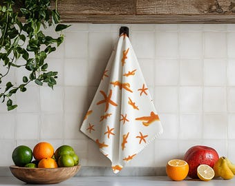 Seestern Geschirrtuch, Bio-Baumwolle Hanf oder Baumwolle Leinen Canvas
