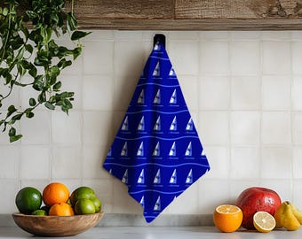 Segelboot Geschirrtuch, Bio-Baumwolle Hanf oder Baumwolle Leinen Canvas