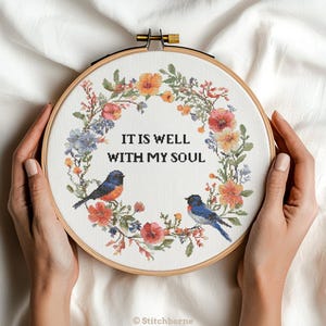 Patrón de punto de cruz "Todo está bien con mi alma" (PDF) - Descarga gratuita.