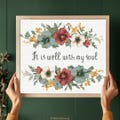 It is Well With My Soul Cross Stitch Pattern PDF Download Printable Bible Verse Embroidery Christian Cross Stitch patterns Scripture Quote