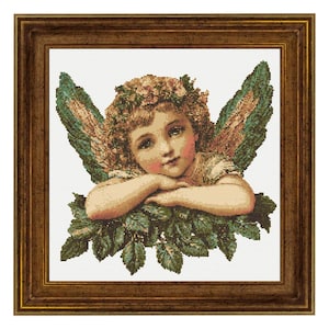Cherub Angel Cross Stitch Pattern PDF Download Printable Vintage Baby Angel Religious Embroidery Cute Christmas Angel Xstitch Pattern Keeper
