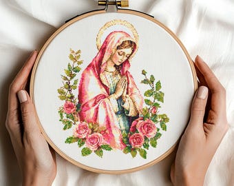 マリアとエリザベスのクロスステッチパターン：ブロッホ刺繍（PDF