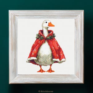 Weihnachtsgans Kreuzstichmuster PDF Download Druckbares Vogel Vintage Weihnachtskreuzstichmuster Weihnachtstiere Kreuzstich