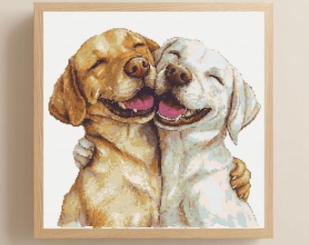 Schema punto croce Labrador Retriever Friends PDF Download Schemi punto croce Labrador stampabili Schemi punto croce per cani Schemi per razze di cani