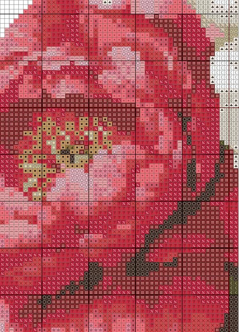 Peonies Cross Stitch Pattern PDF Download Printable Pink Flowers Romantic Vintage Embroidery Peonies Spring Flowers Xstitch Pattern Keeper image 6