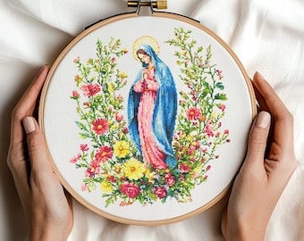 マリアとエリザベスのクロスステッチパターン：ブロッホ刺繍（PDF