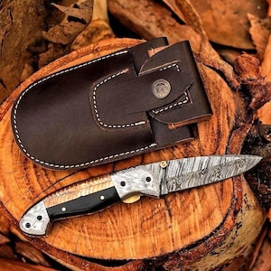 Damascus Pocket Folding Knife, Pocket Fold Knife, Outdoor Knife Groomsmen gift, Wedding Gift, Anniversary Gifts, Birthday Thanksgiving Gifts
