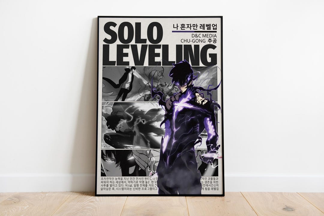 Solo Leveling Poster Solo Leveling Anime Print Vintage Poster