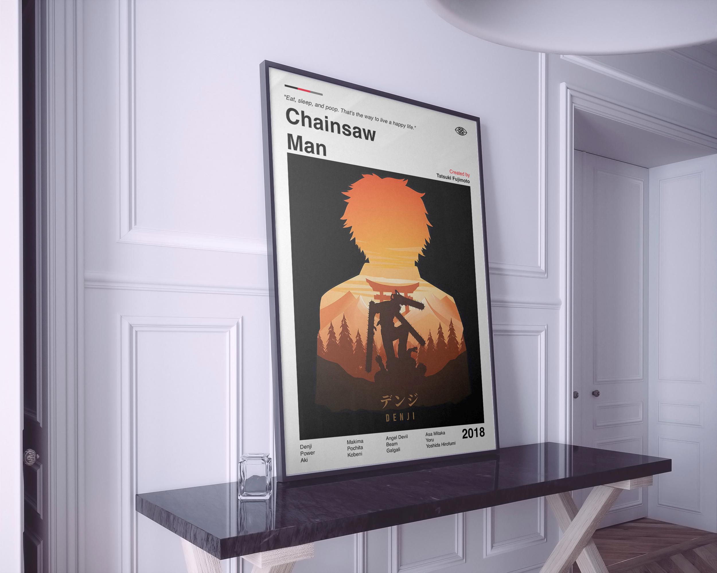 Chainsaw Man Poster | Chainsaw Man Anime Print | Vintage Poster | Minimalist Poster | Retro Poster | Anime Poster | Manga Poster