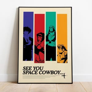 Poster di Cowboy Bebop / Stampa anime di Cowboy Bebop / Poster vintage / Poster minimalista / Poster retrò / Poster anime / Poster manga