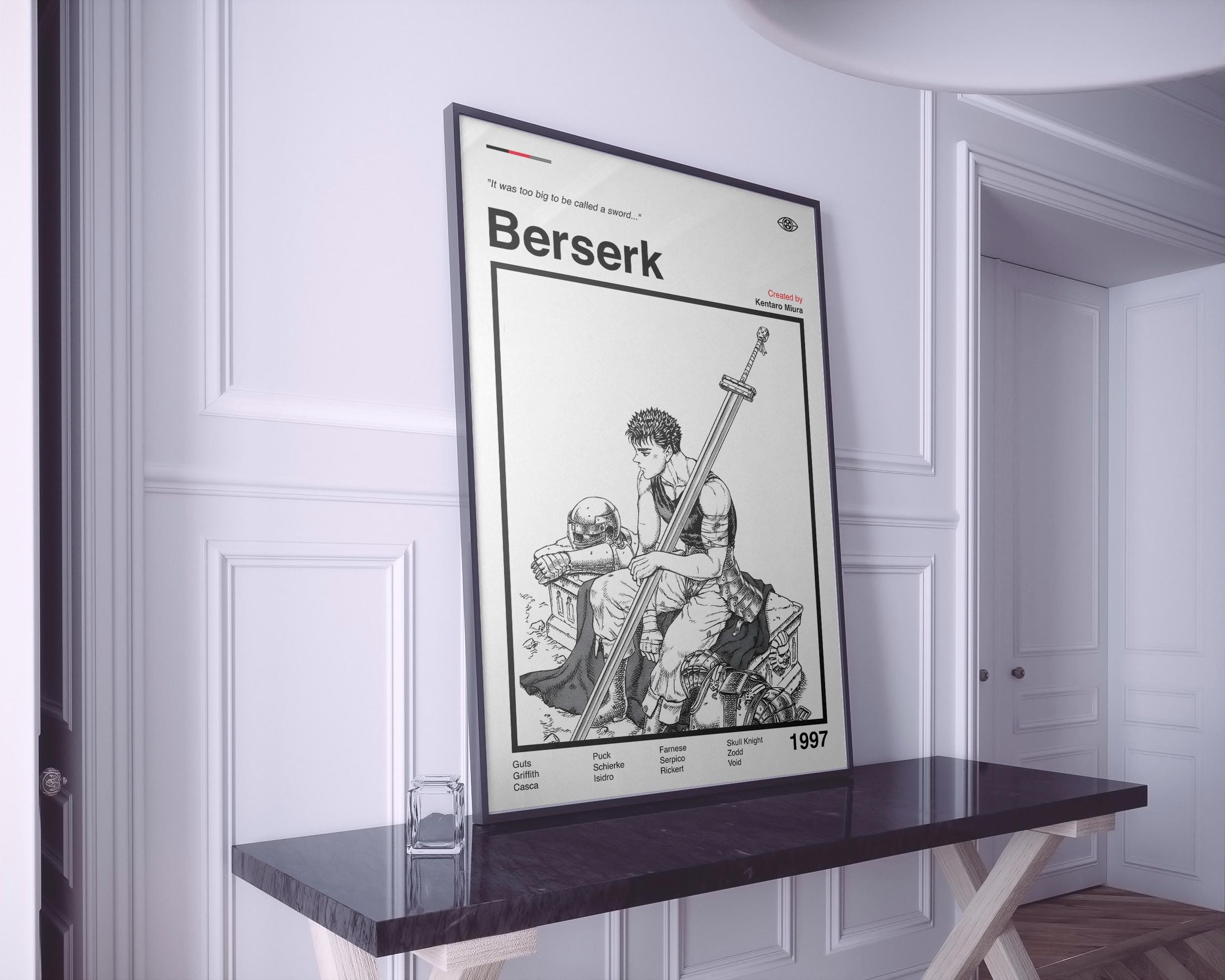 Berserk Poster | Berserk Guts Anime Print | Vintage Poster | Minimalist Poster | Retro Poster | Anime Poster | Manga Poster