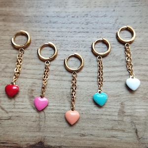 Heart pendant earring