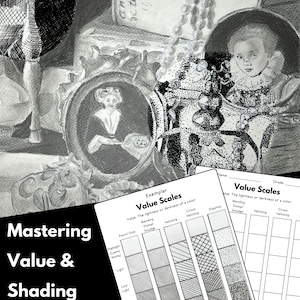Value Drawing Techniques Worksheet | Printable Exercises for Middle ...