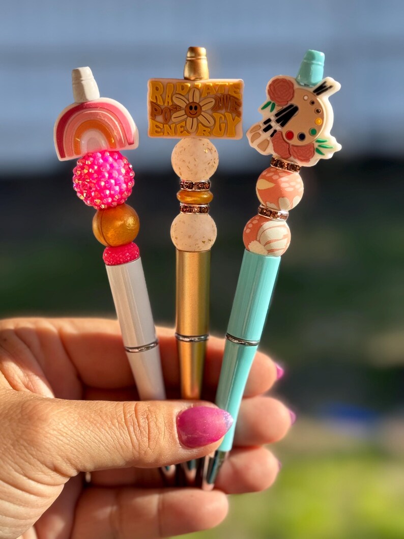 Paint Pallet Beaded Pen| Refillable Ink Pens | Unique Gift for Women ...