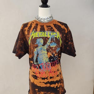 Vintage hand bleached distressed Metallica band t-shirt