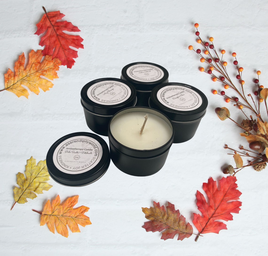 Caramel Apple Cider Soy Blend Candle Fall Scents 4 Oz Black Etsy UK