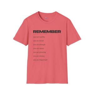 Inspirational Unisex Softstyle T-Shirt - Self-Love Reminder, Motivational Tee, Affirmation Shirt, Gift for Friends, Uplifting Apparel 画像 2