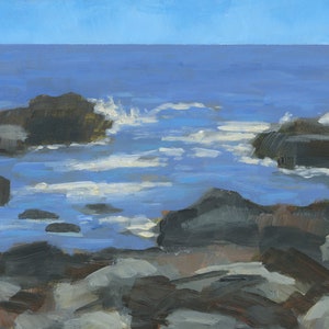 Acrylic Seascape Maine Painting Coastal Art