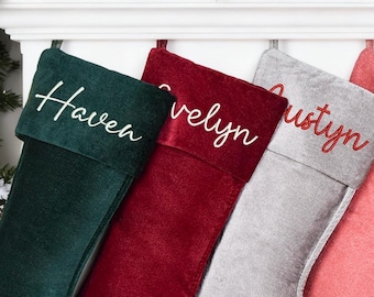 Personalized Christmas Stocking, 2025 Embroidered Christmas Stocking, Velvet Christmas Stocking With Name, Christmas Gift, Family Decor