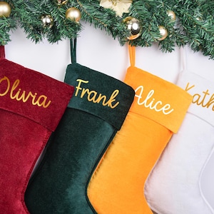 Personalized stockings custom Velvet Christmas Stockings, Family Christmas Stockings,  Holiday Decorations, Xmas Gifts, Gift for Family