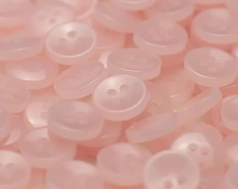 50個 ピンク クリアボタン 透明 小サイズ 2穴 樹脂製 ブラウスやシャツ