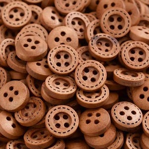 Wooden Buttons – 12mm | 10 pcs | 4-Hole Craft Buttons for Sewing, Knitting & DIY Projects