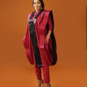 Ayo African women outfit/3 piece set/women agbada/senator suit/wedding suit/prom dress/handmade clothing/classic women wear/naija women wear