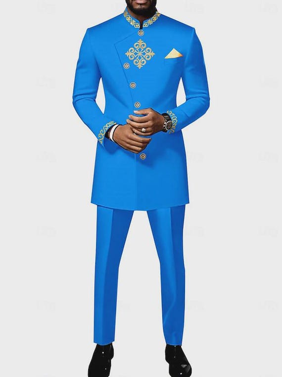 Ade men ceremonial suit/2 piece set/African men clothing/senator suit/wedding suit/grooms dress/groomsmen suit/Birthday suit